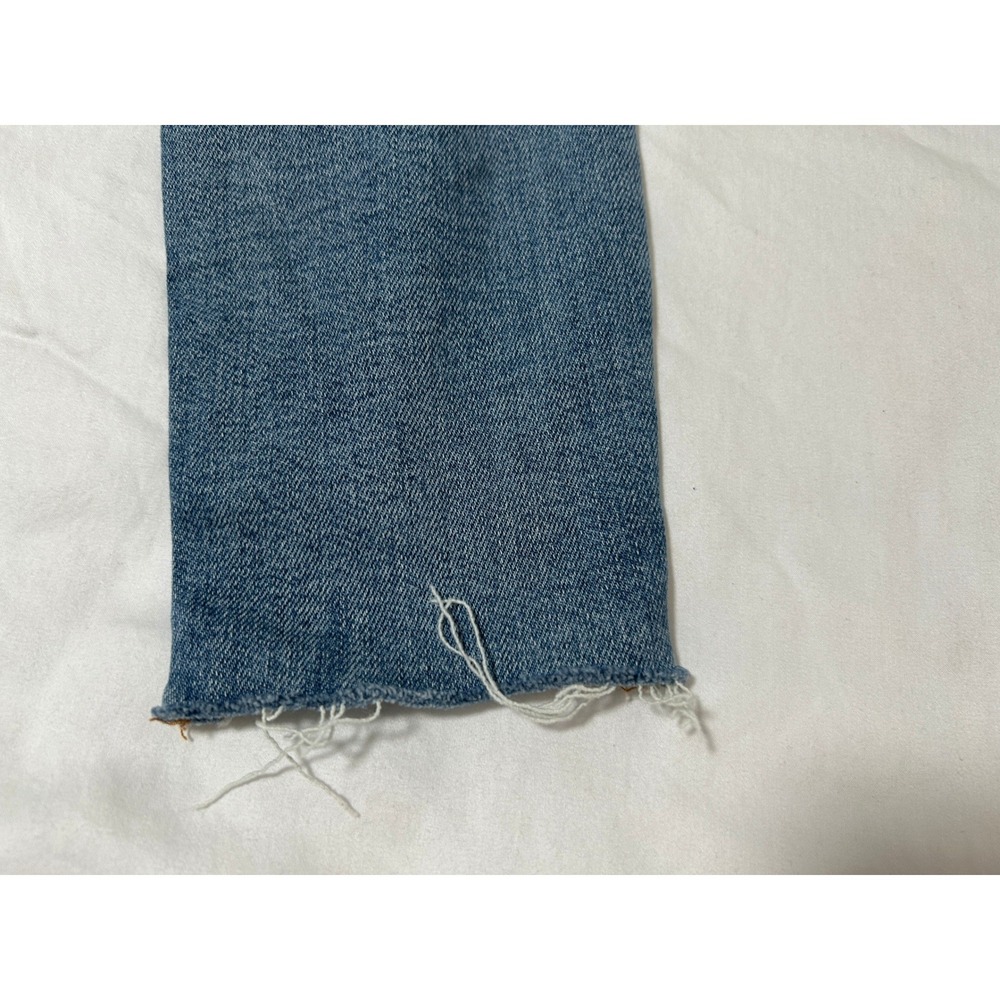 Good American Womens Petite Skinny Jeans Mid Rise Distressed Blue Denim Sz 6/28 - Picture 8 of 9
